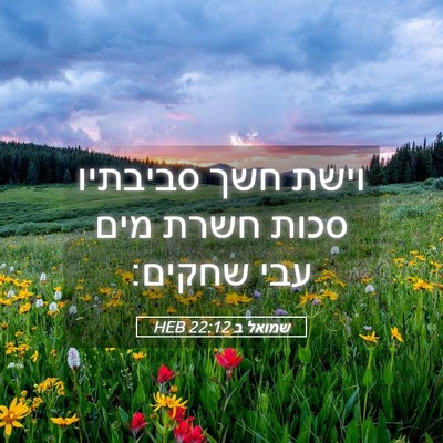 Picture 05 - שמואל ב 22:12 HEB - וישת חשך סביבתיו סכות חשרת - Bible Verse Picture