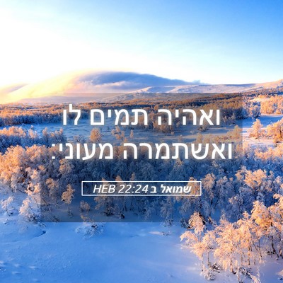 Picture 05 - שמואל ב 22:24 HEB - ואהיה תמים לו ואשתמרה - Bible Verse Picture