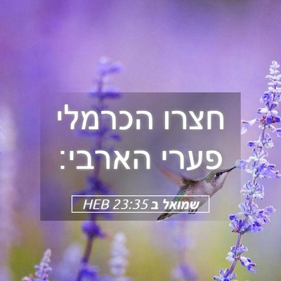 Picture 05 - שמואל ב 23:35 HEB - חצרו הכרמלי פערי - Bible Verse Picture