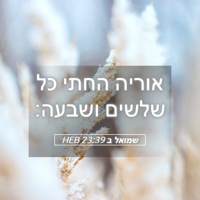 Picture 05 - שמואל ב 23:39 HEB - אוריה החתי כל שלשים - Bible Verse Picture