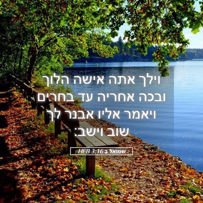 Picture 05 - שמואל ב 3:16 HEB - וילך אתה אישה הלוך ובכה - Bible Verse Picture