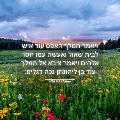 Picture 05 - שמואל ב 9:3 HEB - ויאמר המלך האפס עוד איש - Bible Verse Picture