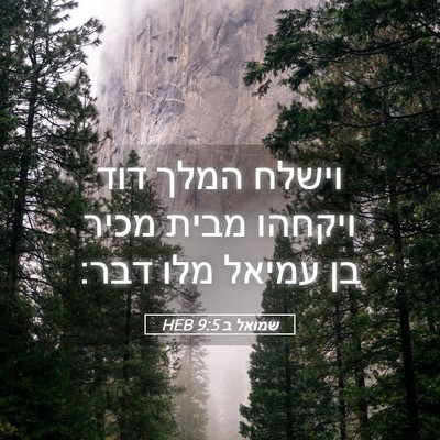 Picture 05 - שמואל ב 9:5 HEB - וישלח המלך דוד ויקחהו מבית - Bible Verse Picture