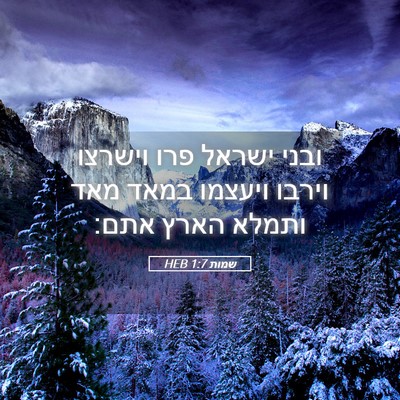 Picture 05 - שמות 1:7 HEB - ובני ישראל פרו וישרצו - Bible Verse Picture