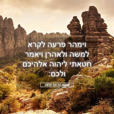 Picture 05 - שמות 10:16 HEB - וימהר פרעה לקרא למשה - Bible Verse Picture