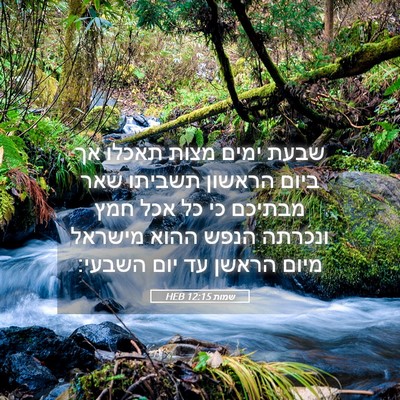 Picture 05 - שמות 12:15 HEB - שבעת ימים מצות תאכלו אך - Bible Verse Picture
