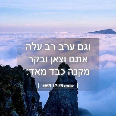 Picture 05 - שמות 12:38 HEB - וגם ערב רב עלה אתם וצאן - Bible Verse Picture