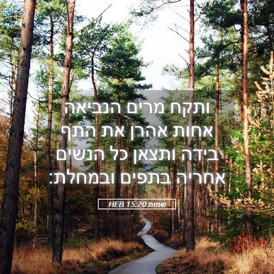 Picture 05 - שמות 15:20 HEB - ותקח מרים הנביאה אחות אהרן - Bible Verse Picture