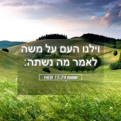 Picture 05 - שמות 15:24 HEB - וילנו העם על משה לאמר מה - Bible Verse Picture