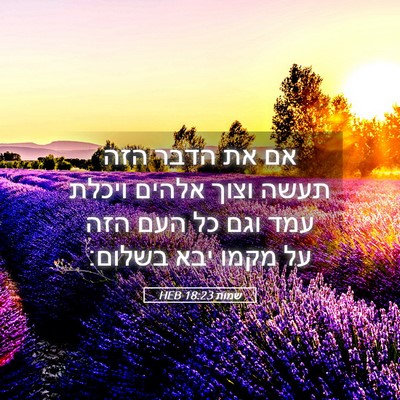 Picture 05 - שמות 18:23 HEB - אם את הדבר הזה תעשה וצוך - Bible Verse Picture