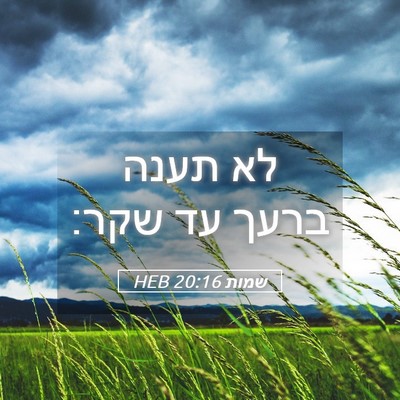 Picture 05 - שמות 20:16 HEB - לא תענה ברעך עד - Bible Verse Picture