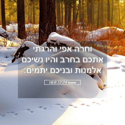 Picture 05 - שמות 22:24 HEB - וחרה אפי והרגתי אתכם בחרב - Bible Verse Picture