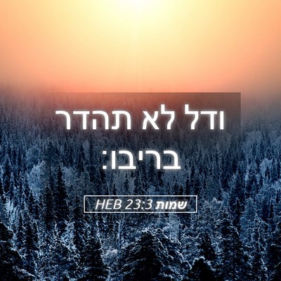 Picture 05 - שמות 23:3 HEB - ודל לא תהדר - Bible Verse Picture