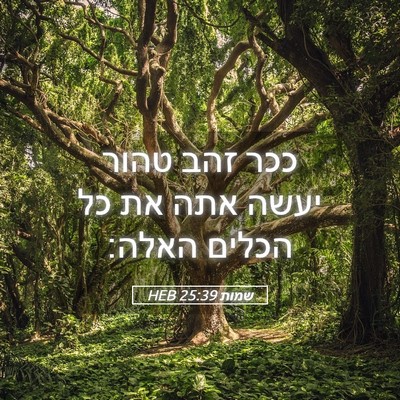 Picture 05 - שמות 25:39 HEB - ככר זהב טהור יעשה אתה את כל - Bible Verse Picture