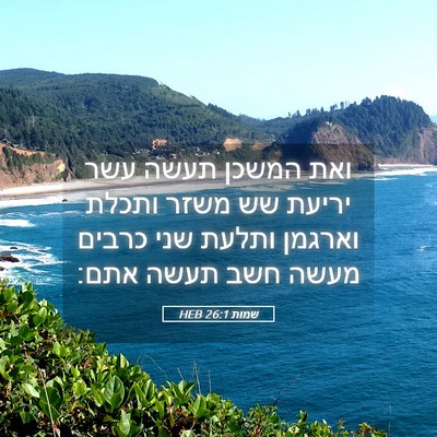 Picture 05 - שמות 26:1 HEB - ואת המשכן תעשה עשר יריעת שש - Bible Verse Picture