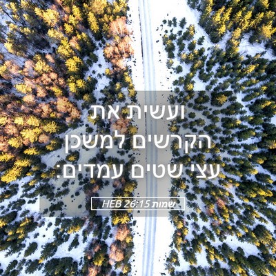 Picture 05 - שמות 26:15 HEB - ועשית את הקרשים למשכן עצי - Bible Verse Picture