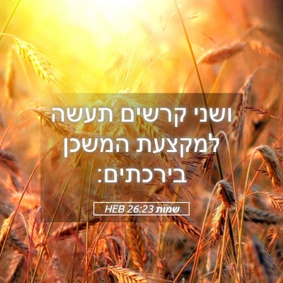 Picture 05 - שמות 26:23 HEB - ושני קרשים תעשה למקצעת - Bible Verse Picture