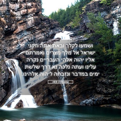 Picture 05 - שמות 3:18 HEB - ושמעו לקלך ובאת אתה וזקני - Bible Verse Picture