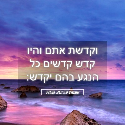 Picture 05 - שמות 30:29 HEB - וקדשת אתם והיו קדש קדשים כל - Bible Verse Picture