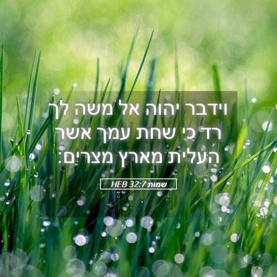 Picture 05 - שמות 32:7 HEB - וידבר יהוה אל משה לך רד כי - Bible Verse Picture