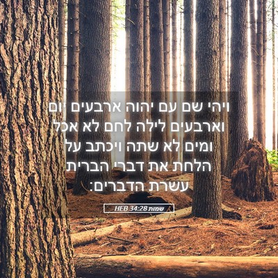 Picture 05 - שמות 34:28 HEB - ויהי שם עם יהוה ארבעים יום - Bible Verse Picture