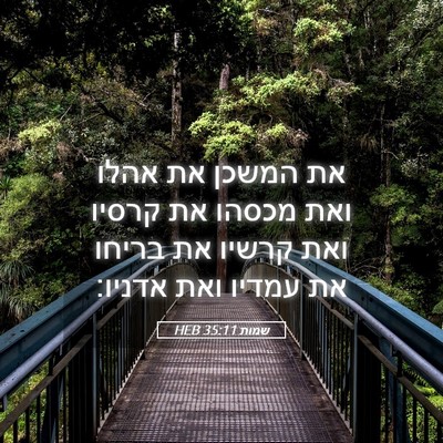 Picture 05 - שמות 35:11 HEB - את המשכן את אהלו ואת מכסהו - Bible Verse Picture