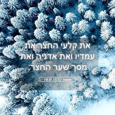Picture 05 - שמות 35:17 HEB - את קלעי החצר את עמדיו ואת - Bible Verse Picture