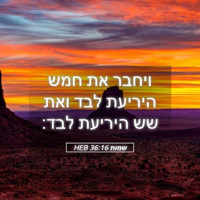 Picture 05 - שמות 36:16 HEB - ויחבר את חמש היריעת לבד ואת - Bible Verse Picture