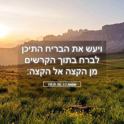 Picture 05 - שמות 36:33 HEB - ויעש את הבריח התיכן לברח - Bible Verse Picture