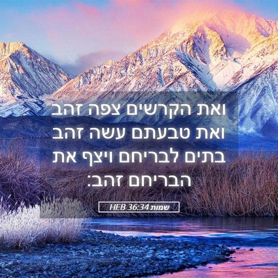 Picture 05 - שמות 36:34 HEB - ואת הקרשים צפה זהב ואת - Bible Verse Picture