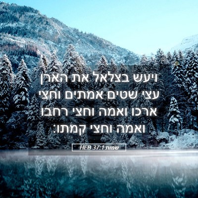 Picture 05 - שמות 37:1 HEB - ויעש בצלאל את הארן עצי שטים - Bible Verse Picture