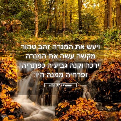 Picture 05 - שמות 37:17 HEB - ויעש את המנרה זהב טהור מקשה - Bible Verse Picture