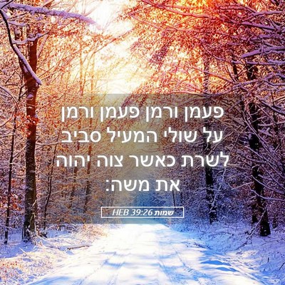 Picture 05 - שמות 39:26 HEB - פעמן ורמן פעמן ורמן על שולי - Bible Verse Picture