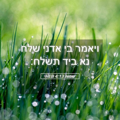 Picture 05 - שמות 4:13 HEB - ויאמר בי אדני שלח נא ביד - Bible Verse Picture