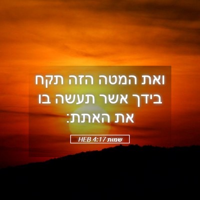 Picture 05 - שמות 4:17 HEB - ואת המטה הזה תקח בידך אשר - Bible Verse Picture