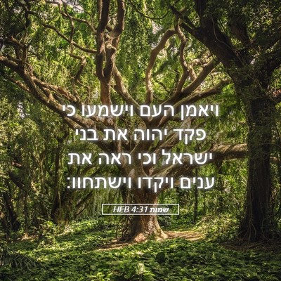 Picture 05 - שמות 4:31 HEB - ויאמן העם וישמעו כי פקד - Bible Verse Picture