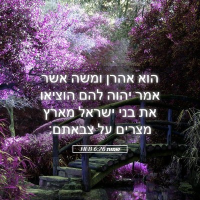 Picture 05 - שמות 6:26 HEB - הוא אהרן ומשה אשר אמר יהוה - Bible Verse Picture