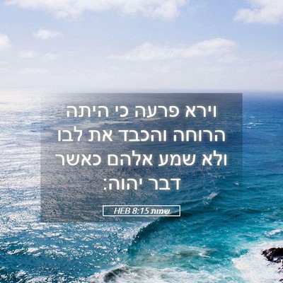 Picture 05 - שמות 8:15 HEB - וירא פרעה כי היתה הרוחה - Bible Verse Picture
