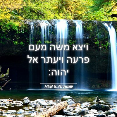 Picture 05 - שמות 8:30 HEB - ויצא משה מעם פרעה ויעתר אל - Bible Verse Picture