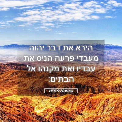 Picture 05 - שמות 9:20 HEB - הירא את דבר יהוה מעבדי פרעה - Bible Verse Picture