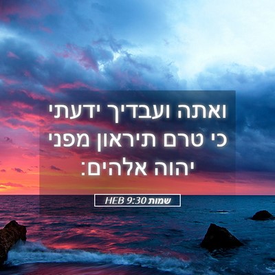 Picture 05 - שמות 9:30 HEB - ואתה ועבדיך ידעתי כי טרם - Bible Verse Picture