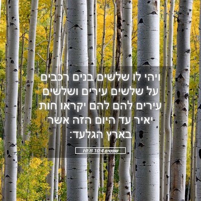 Picture 05 - שפטים 10:4 HEB - ויהי לו שלשים בנים רכבים על - Bible Verse Picture