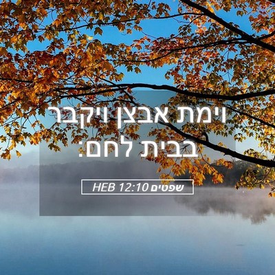 Picture 05 - שפטים 12:10 HEB - וימת אבצן ויקבר בבית - Bible Verse Picture