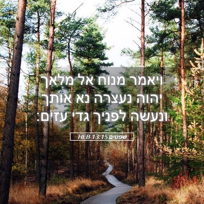 Picture 05 - שפטים 13:15 HEB - ויאמר מנוח אל מלאך יהוה - Bible Verse Picture