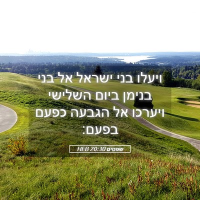 Picture 05 - שפטים 20:30 HEB - ויעלו בני ישראל אל בני - Bible Verse Picture