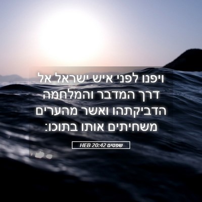 Picture 05 - שפטים 20:42 HEB - ויפנו לפני איש ישראל אל דרך - Bible Verse Picture