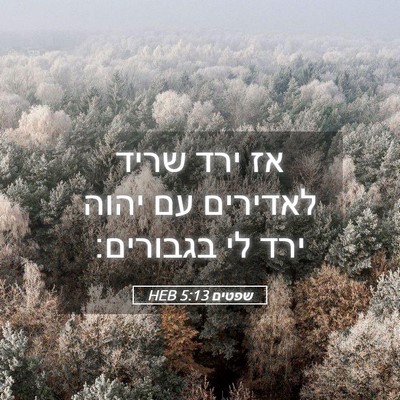 Picture 05 - שפטים 5:13 HEB - אז ירד שריד לאדירים עם יהוה - Bible Verse Picture