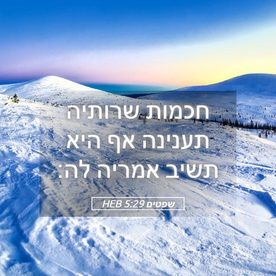 Picture 05 - שפטים 5:29 HEB - חכמות שרותיה תענינה אף היא - Bible Verse Picture