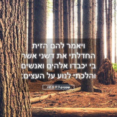 Picture 05 - שפטים 9:9 HEB - ויאמר להם הזית החדלתי את - Bible Verse Picture