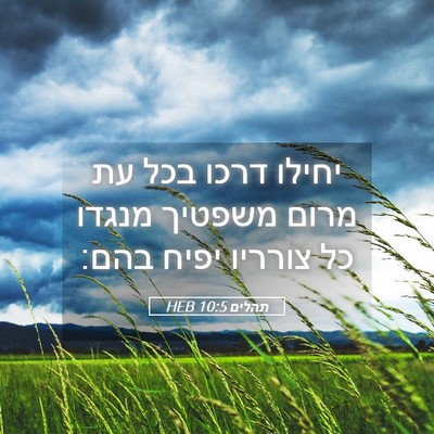 Picture 05 - תהלים 10:5 HEB - יחילו דרכו בכל עת מרום - Bible Verse Picture